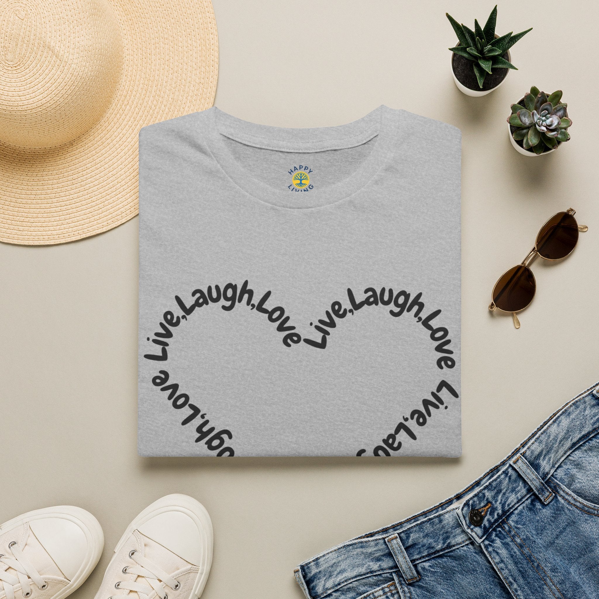Women - Live Laugh Love Heart T-Shirt