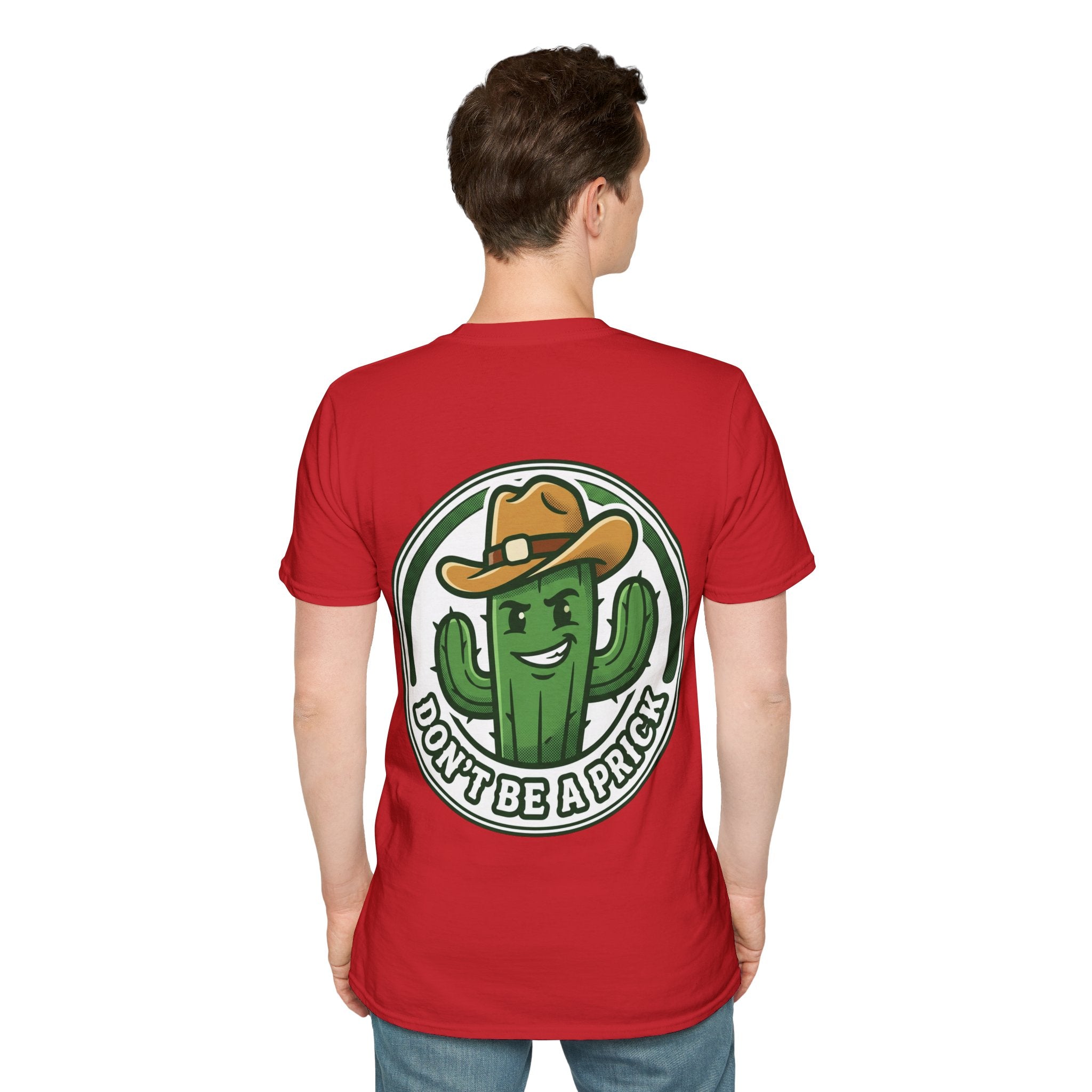 Mens Don’t Be a Prick Cactus T-Shirt | Cowboy Cactus Illustration, Humorous Western Tee