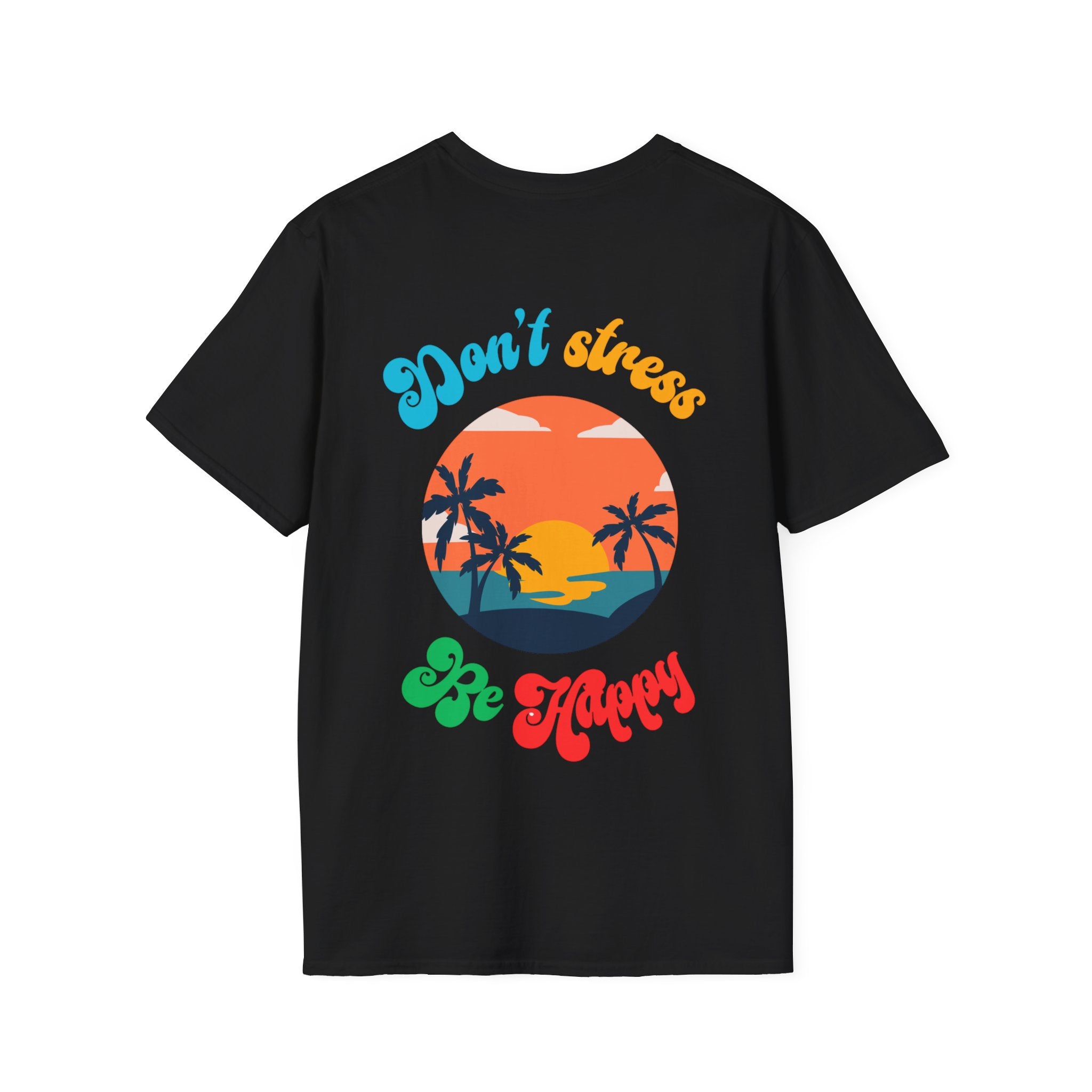 Happy Living T-Shirt — Sunshine Palm Logo Casual Tee