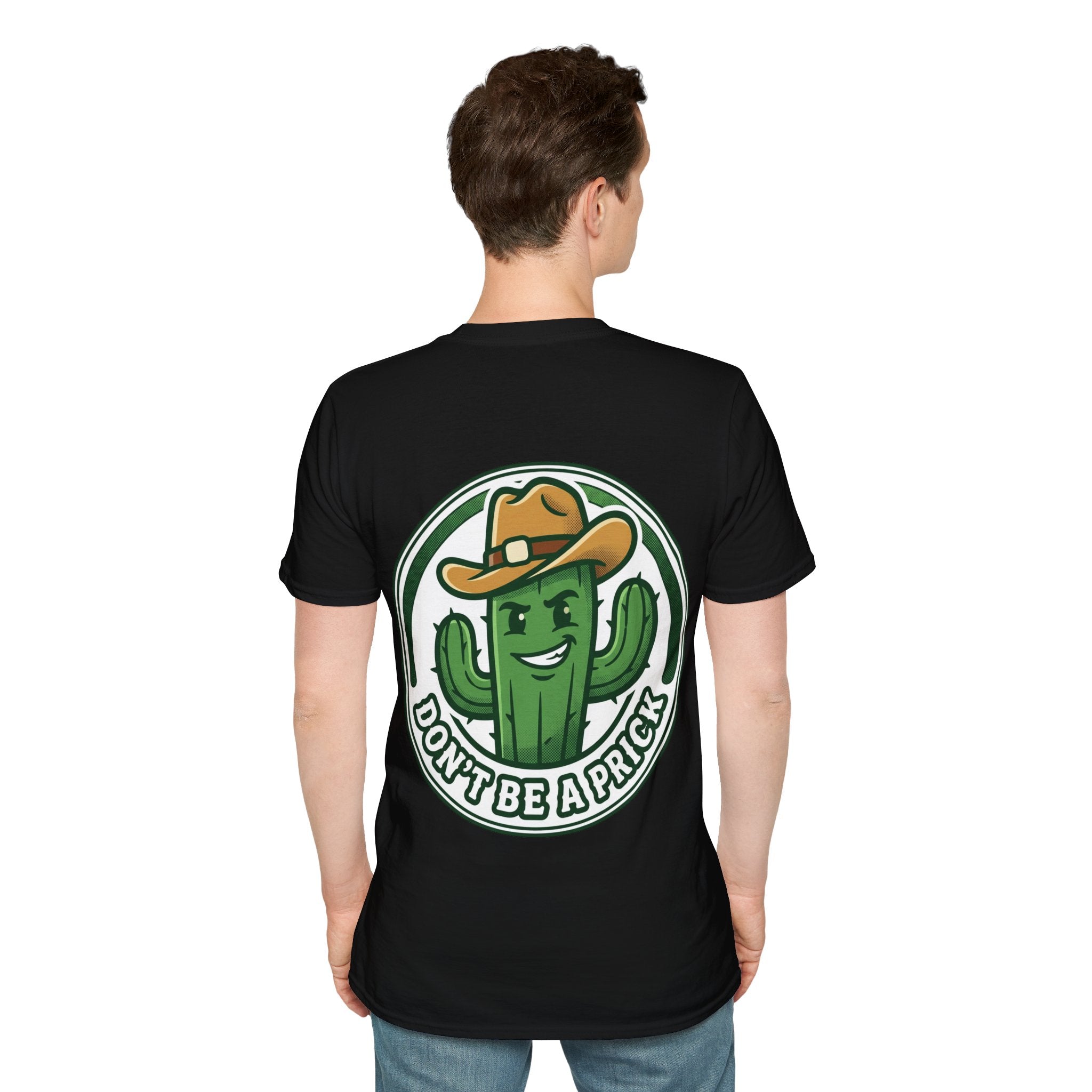 Mens Don’t Be a Prick Cactus T-Shirt | Cowboy Cactus Illustration, Humorous Western Tee