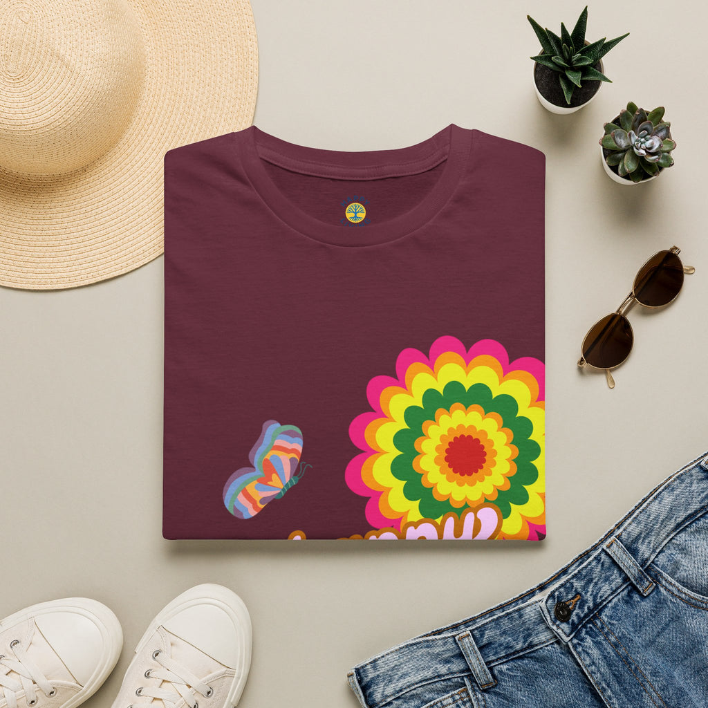 Men's-Happy Vibes Retro Flower T‑Shirt