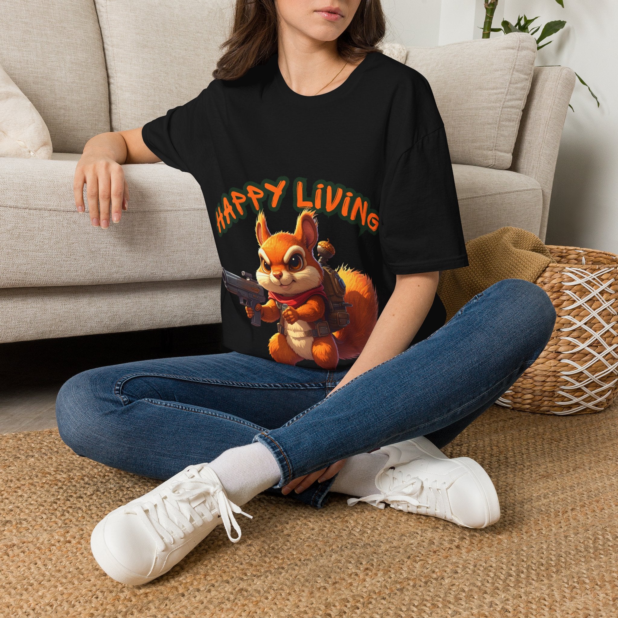 Women - Happy Living Squirrel T-Shirt
