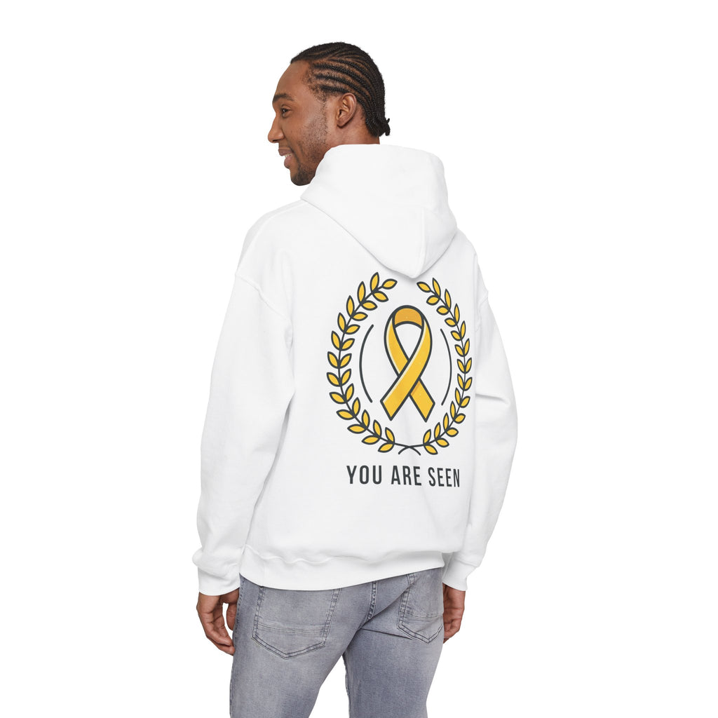 Men's Happy Living endo logo Hoodie | minimalist nature circle design