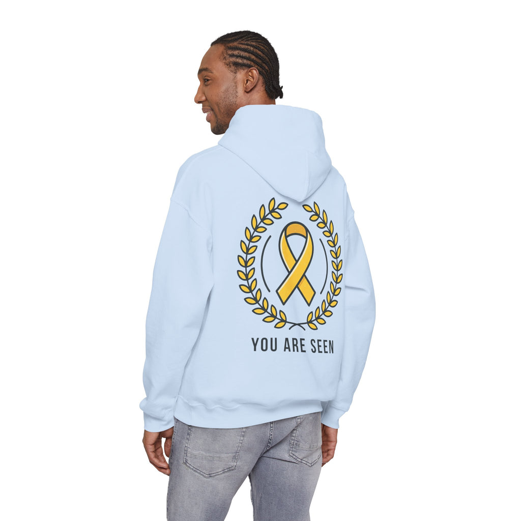 Men's Happy Living endo logo Hoodie | minimalist nature circle design