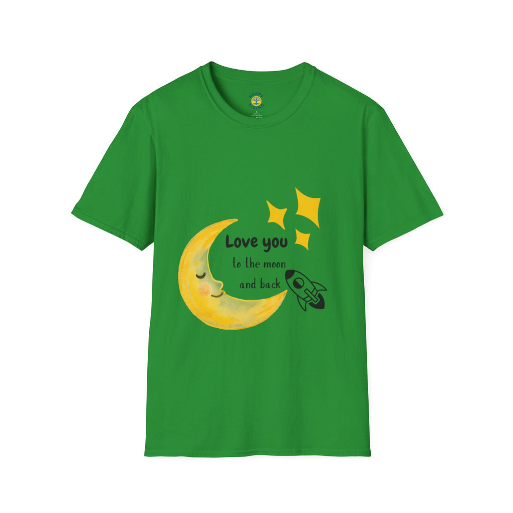 Love You To The Moon T-Shirt — Cute Moon & Rocket Graphic Tee