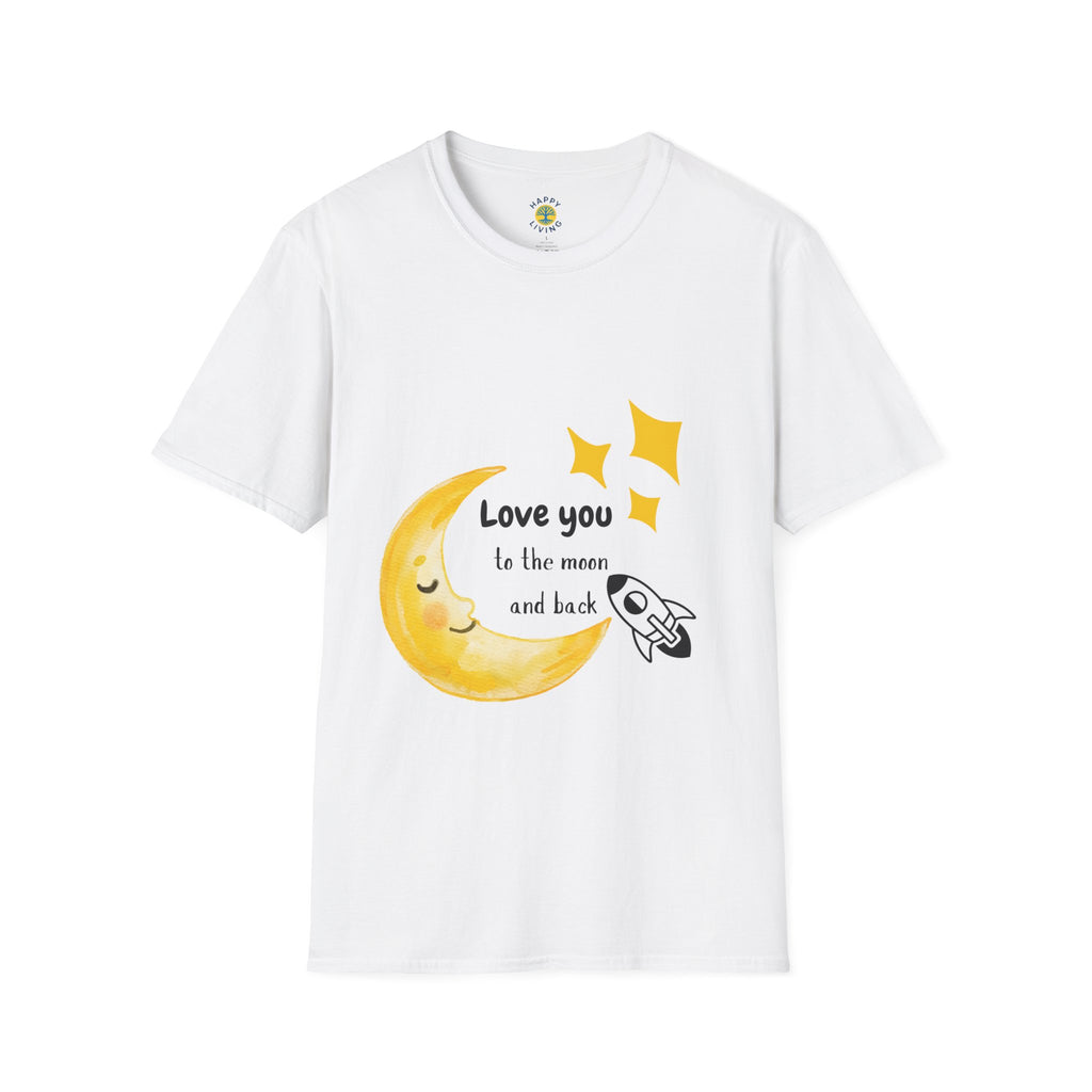 Love You To The Moon T-Shirt — Cute Moon & Rocket Graphic Tee