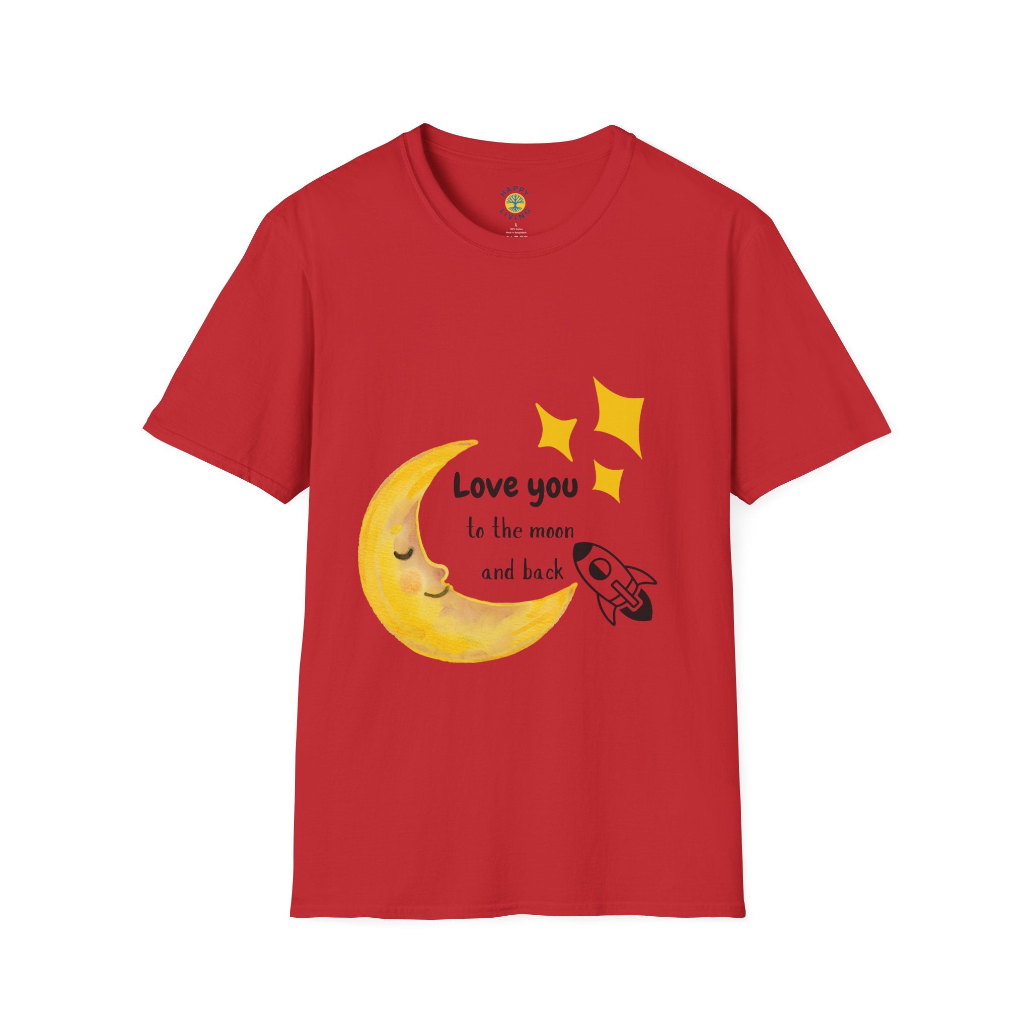Love You To The Moon T-Shirt — Cute Moon & Rocket Graphic Tee