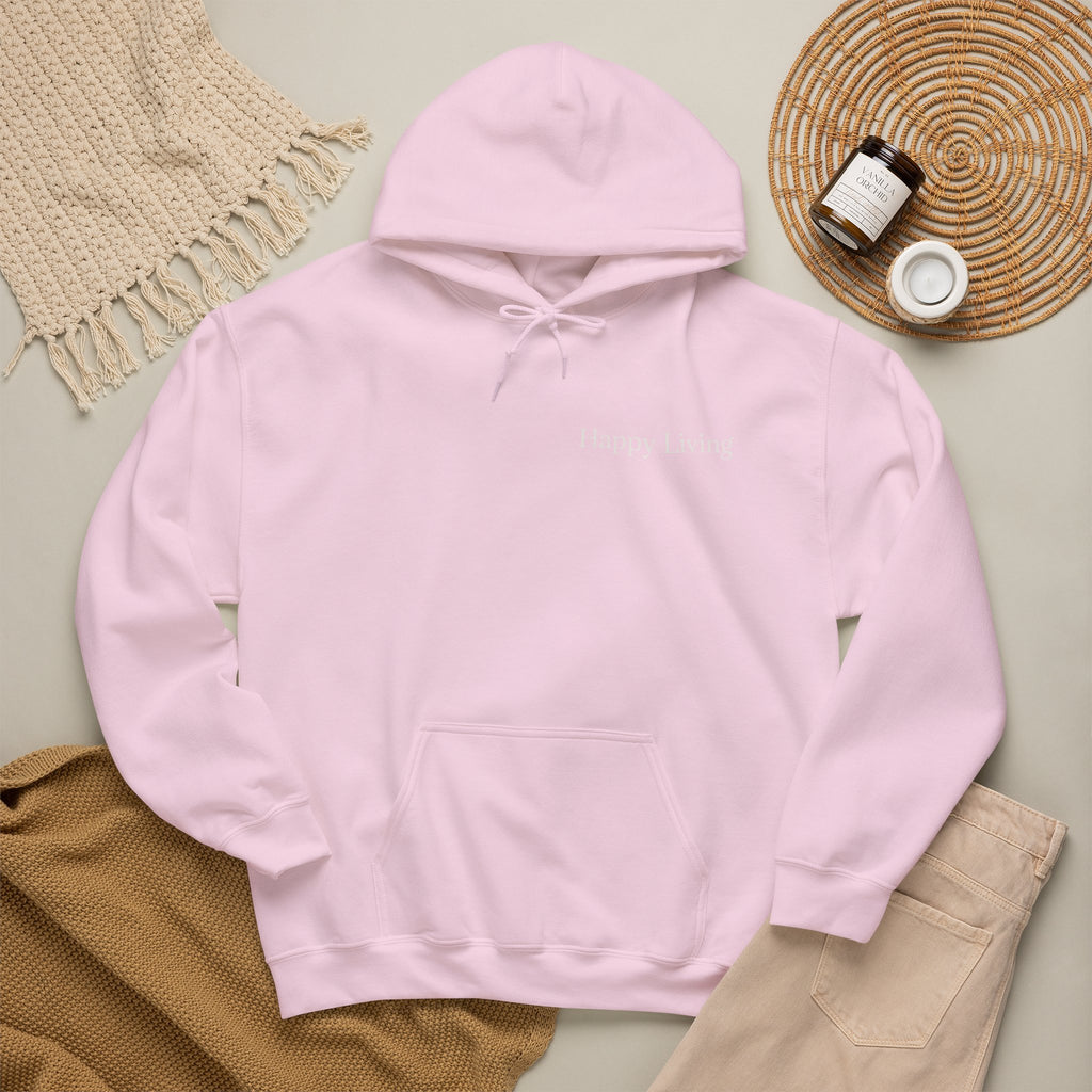 Women's Happy Living tree logo Hoodie | wellness lifestyle pullover