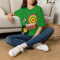 Women's Happy Vibes Retro Flower T‑Shirt