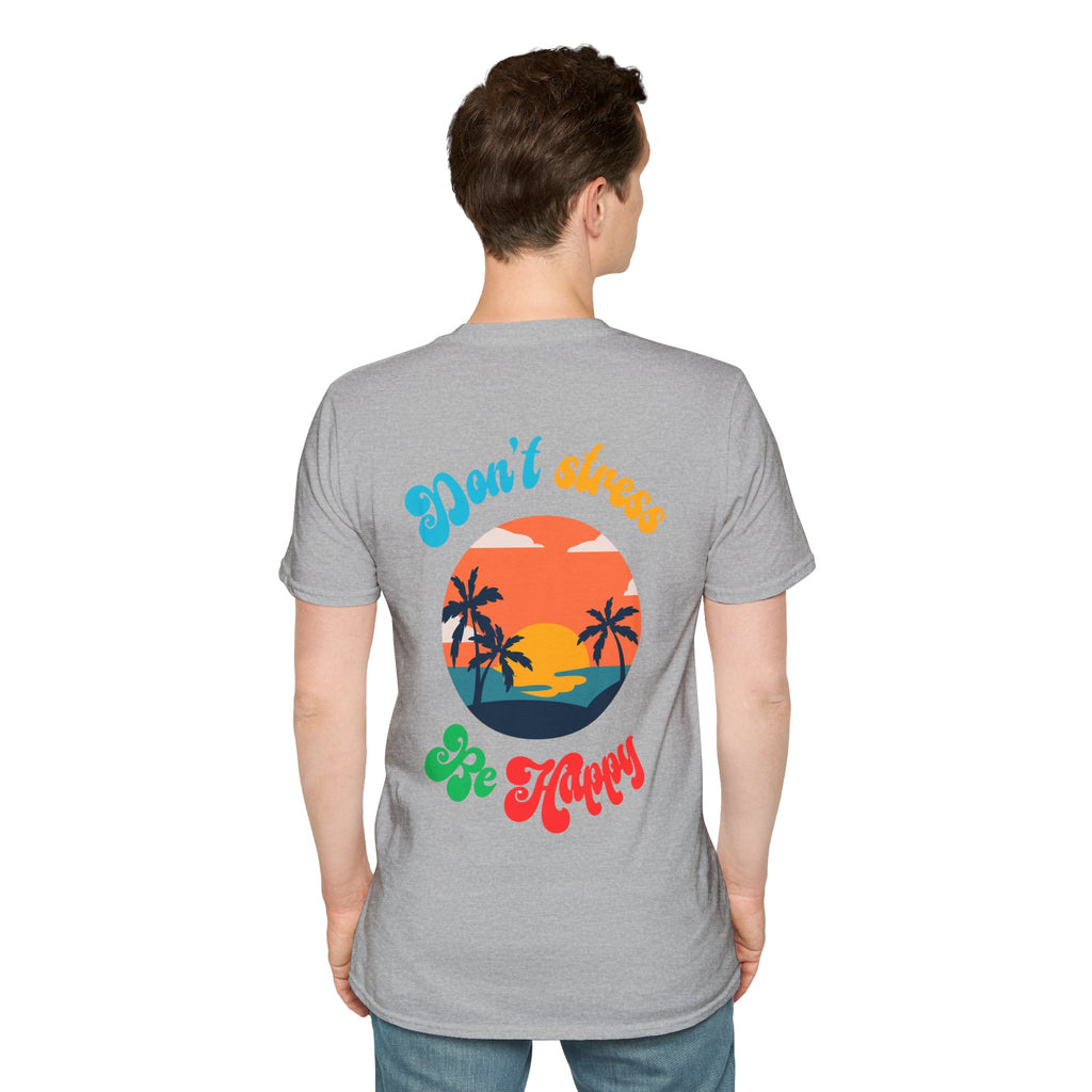 Happy Living T-Shirt — Sunshine Palm Logo Casual Tee