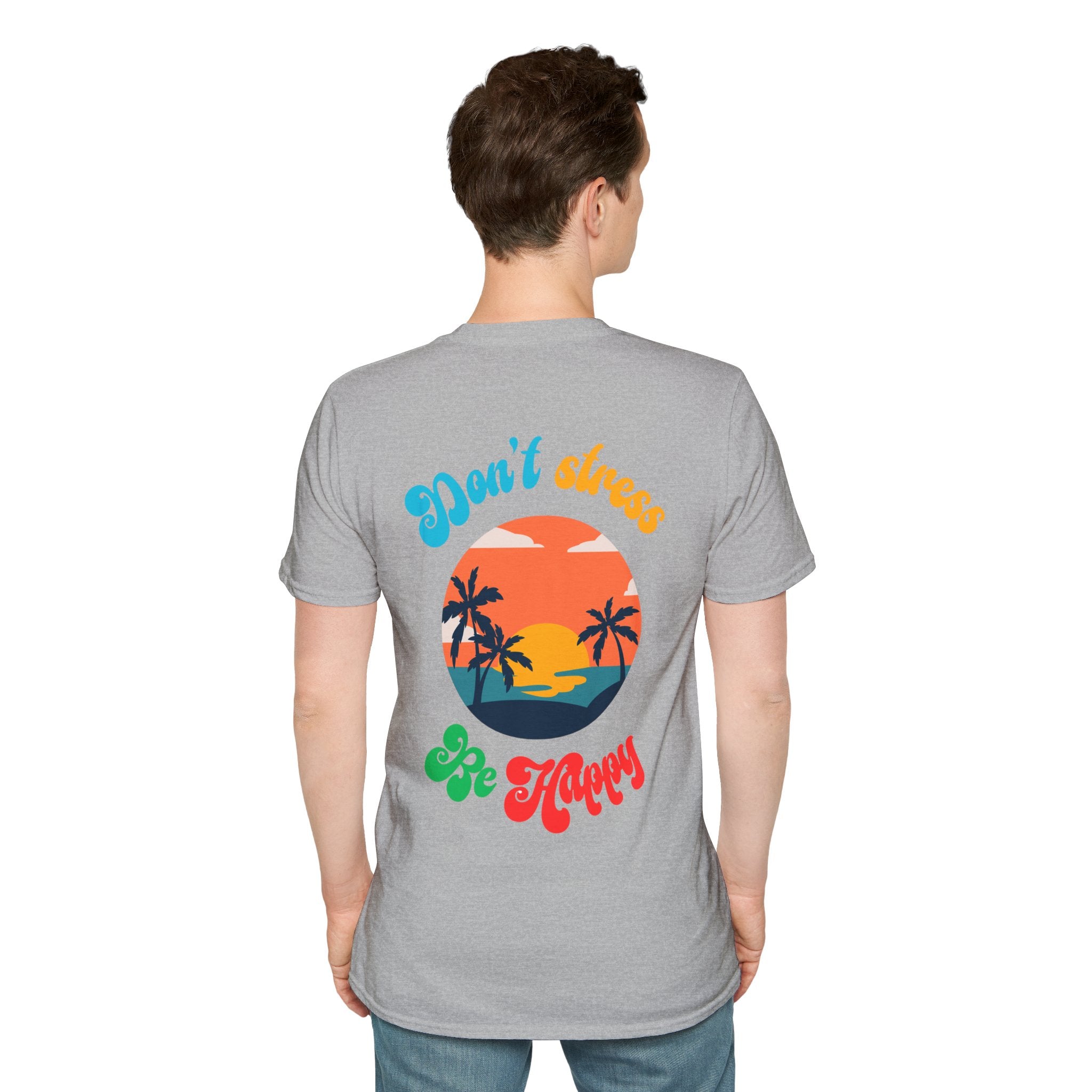 Happy Living T-Shirt — Sunshine Palm Logo Casual Tee