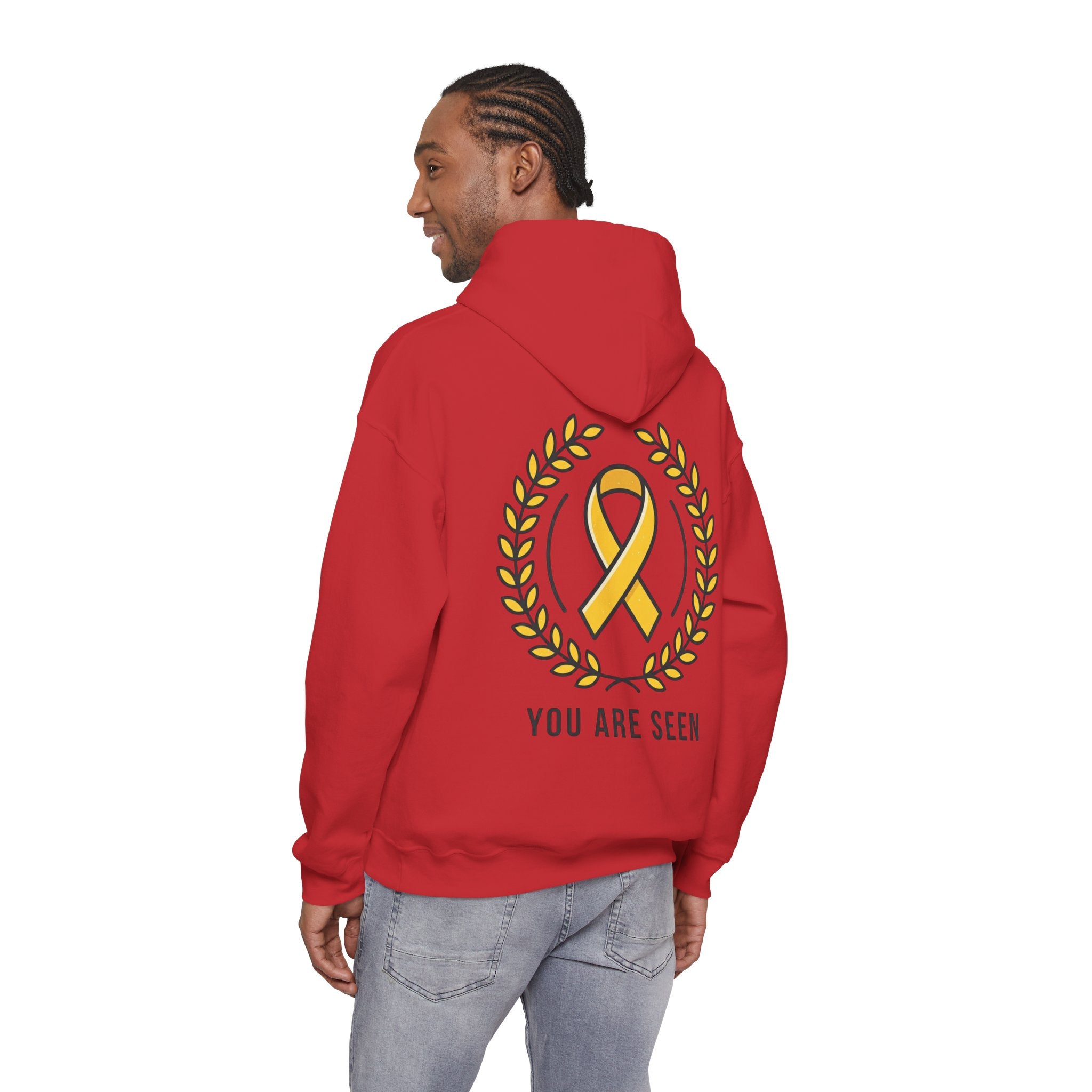 Men's Happy Living endo logo Hoodie | minimalist nature circle design