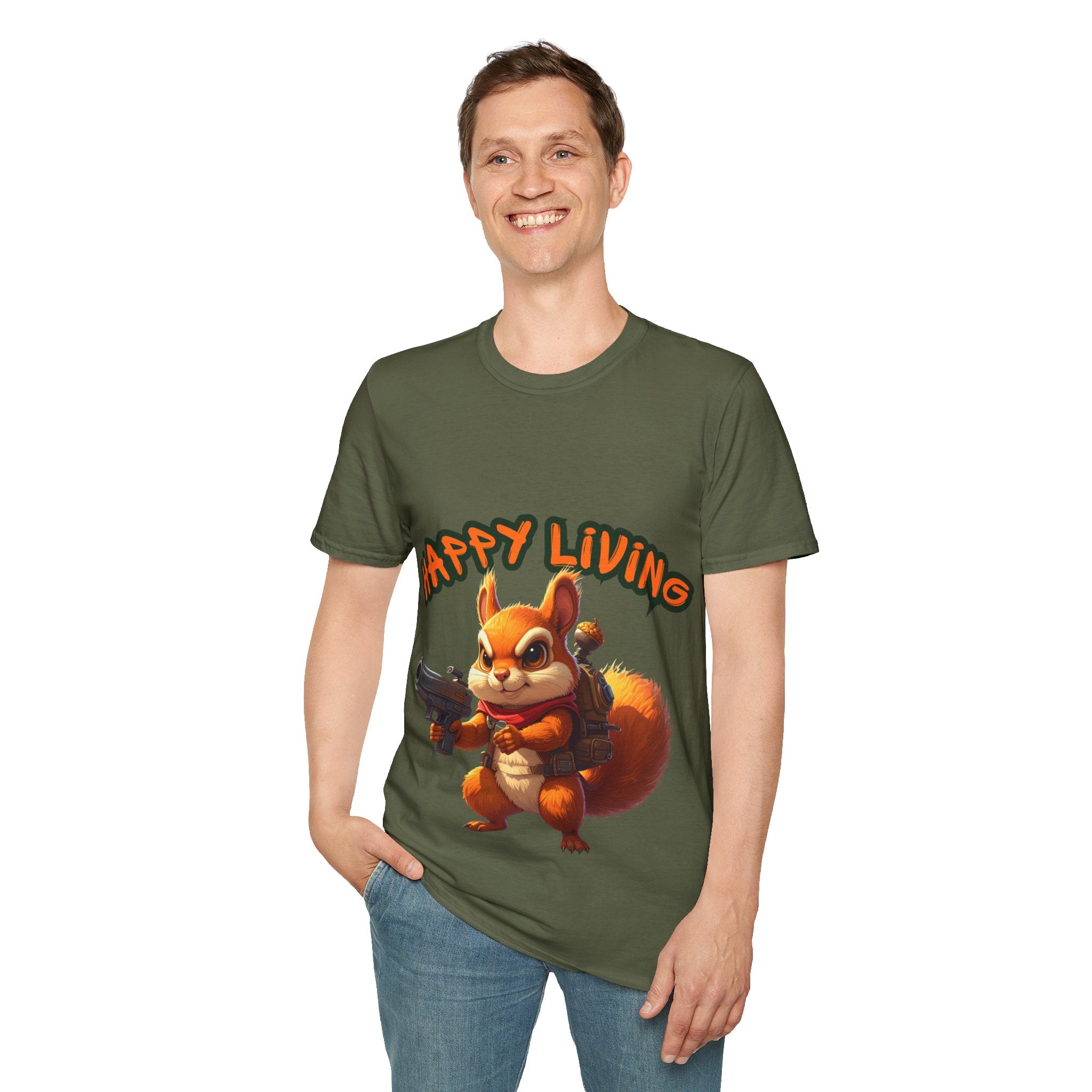 Men's - Happy Living Squirrel T-Shirt