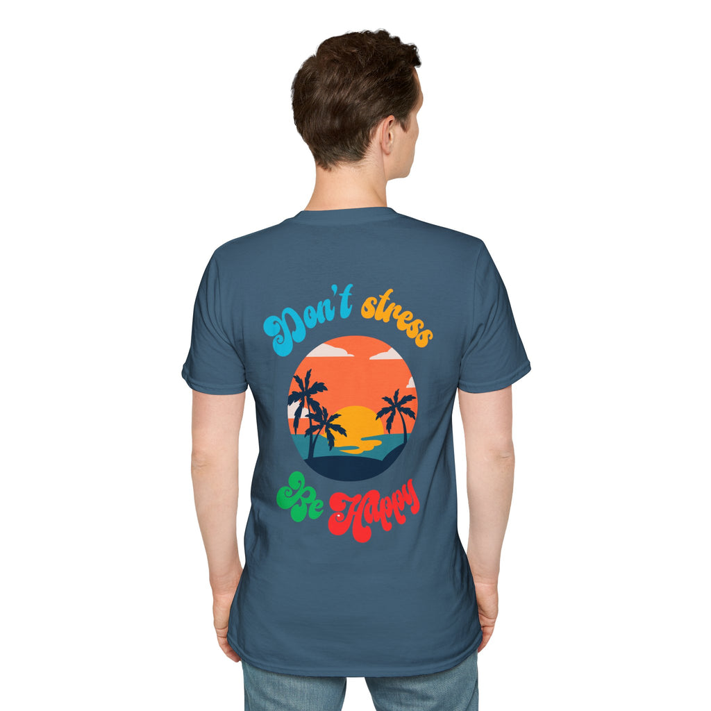 Happy Living T-Shirt — Sunshine Palm Logo Casual Tee