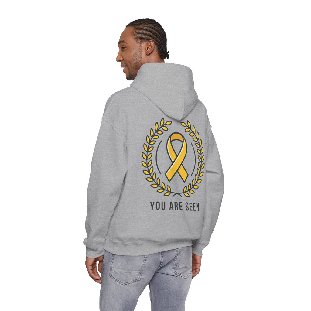 Men's Happy Living endo logo Hoodie | minimalist nature circle design