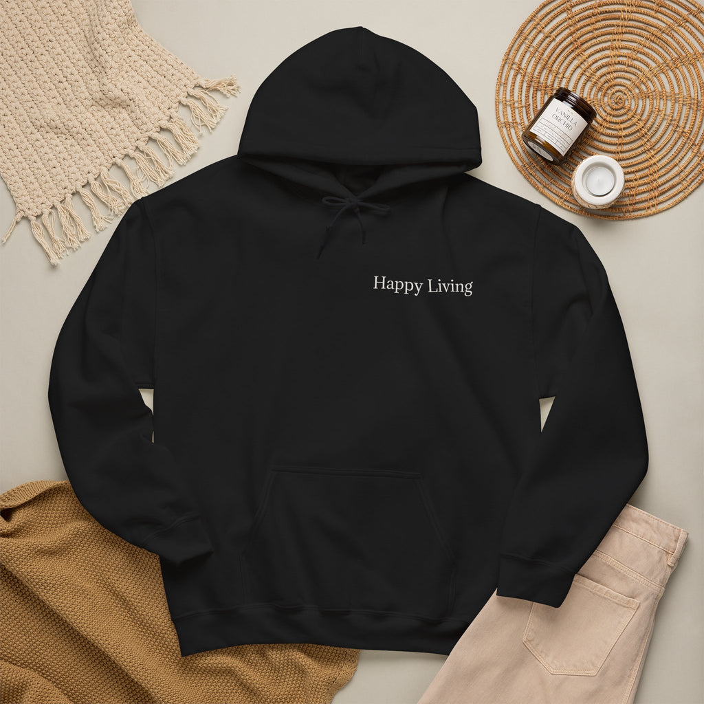 Women's Happy Living tree logo Hoodie | wellness lifestyle pullover