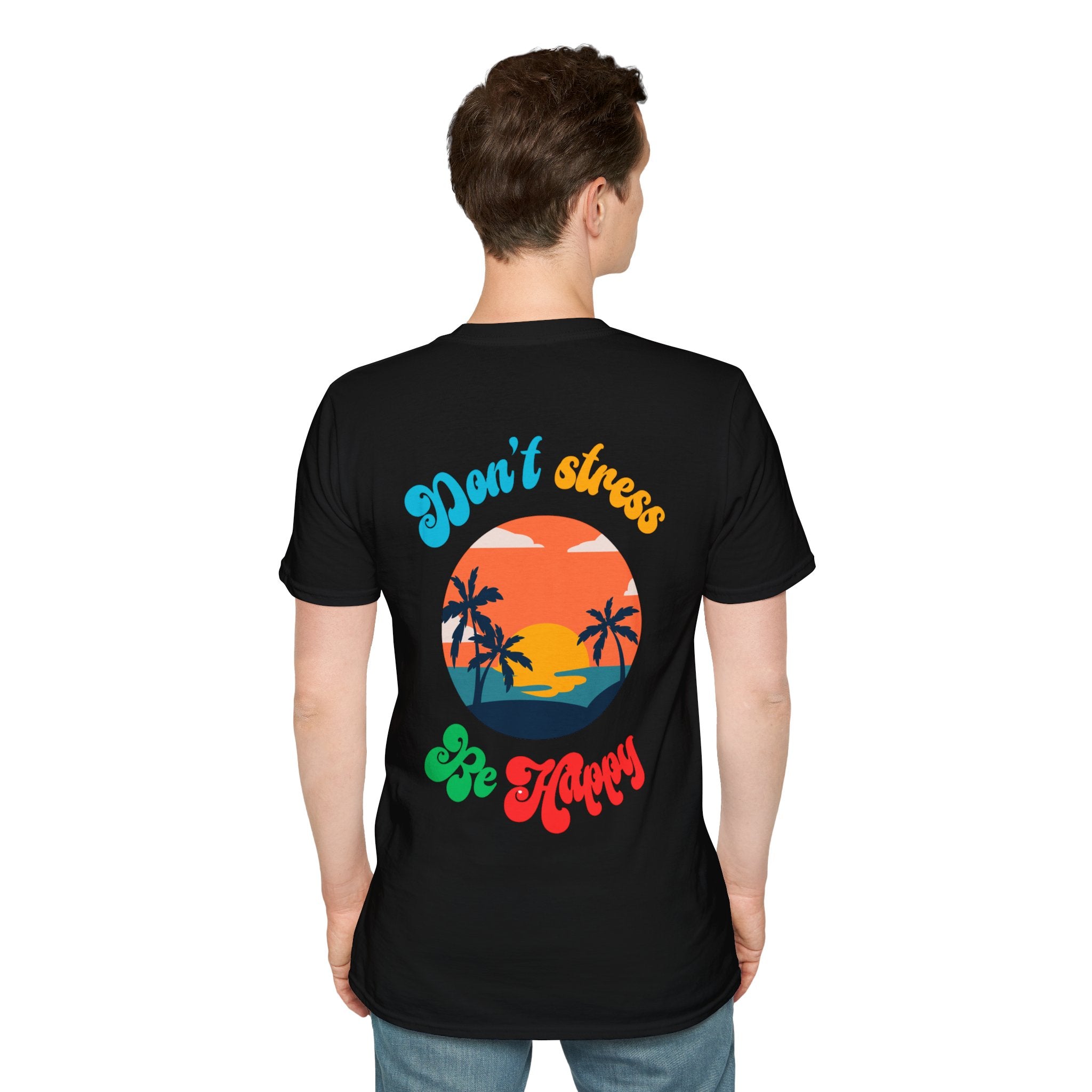 Happy Living T-Shirt — Sunshine Palm Logo Casual Tee