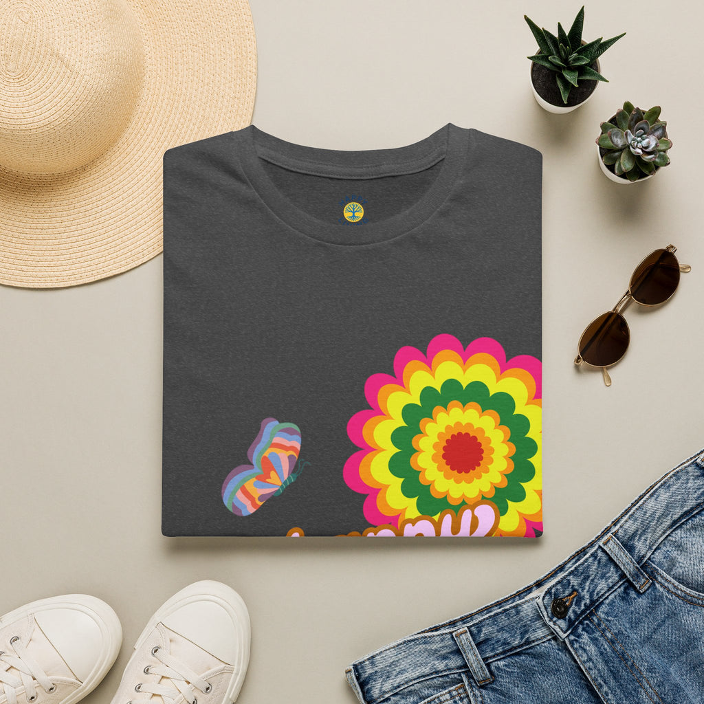 Women's Happy Vibes Retro Flower T‑Shirt