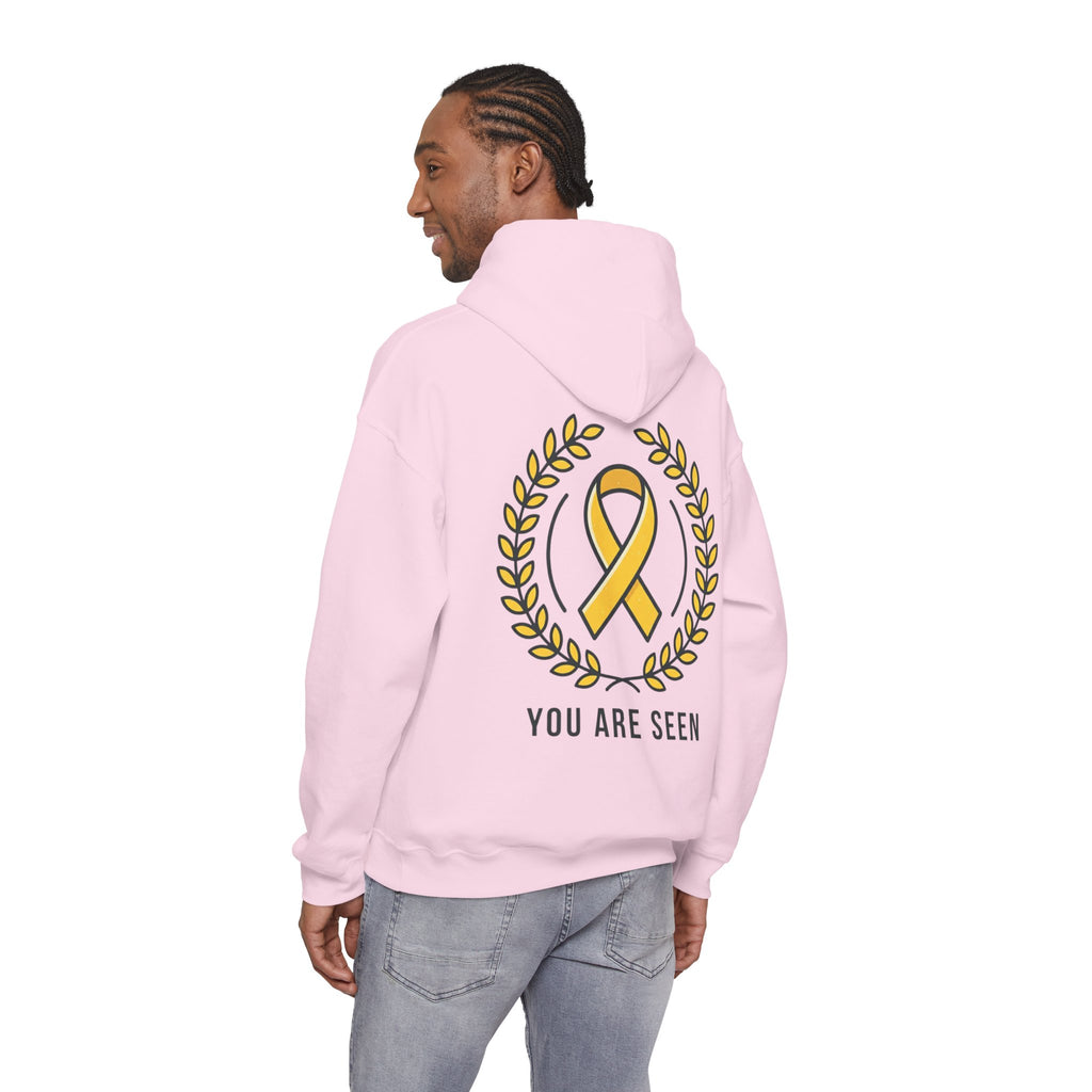 Men's Happy Living endo logo Hoodie | minimalist nature circle design