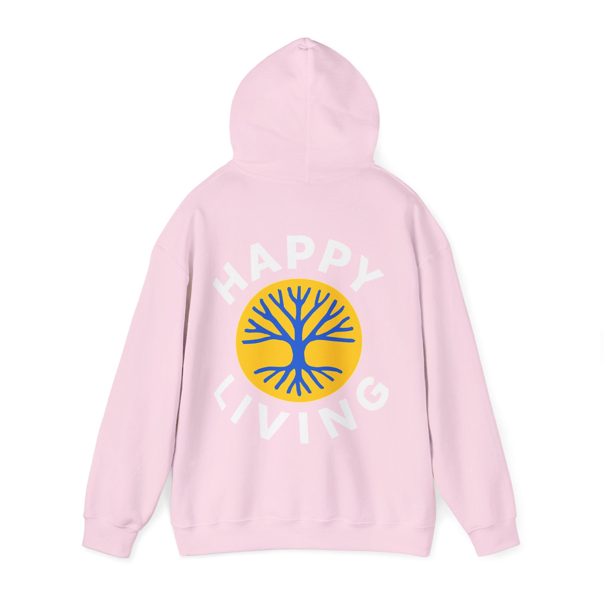 Women's Happy Living tree logo Hoodie | wellness lifestyle pullover