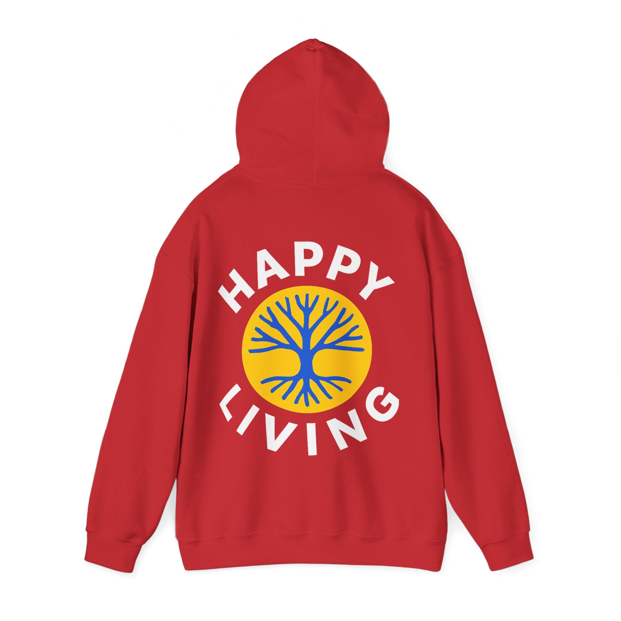 Women's Happy Living tree logo Hoodie | wellness lifestyle pullover