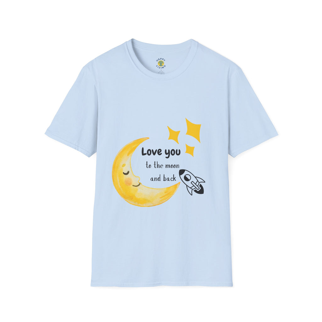 Love You To The Moon T-Shirt — Cute Moon & Rocket Graphic Tee