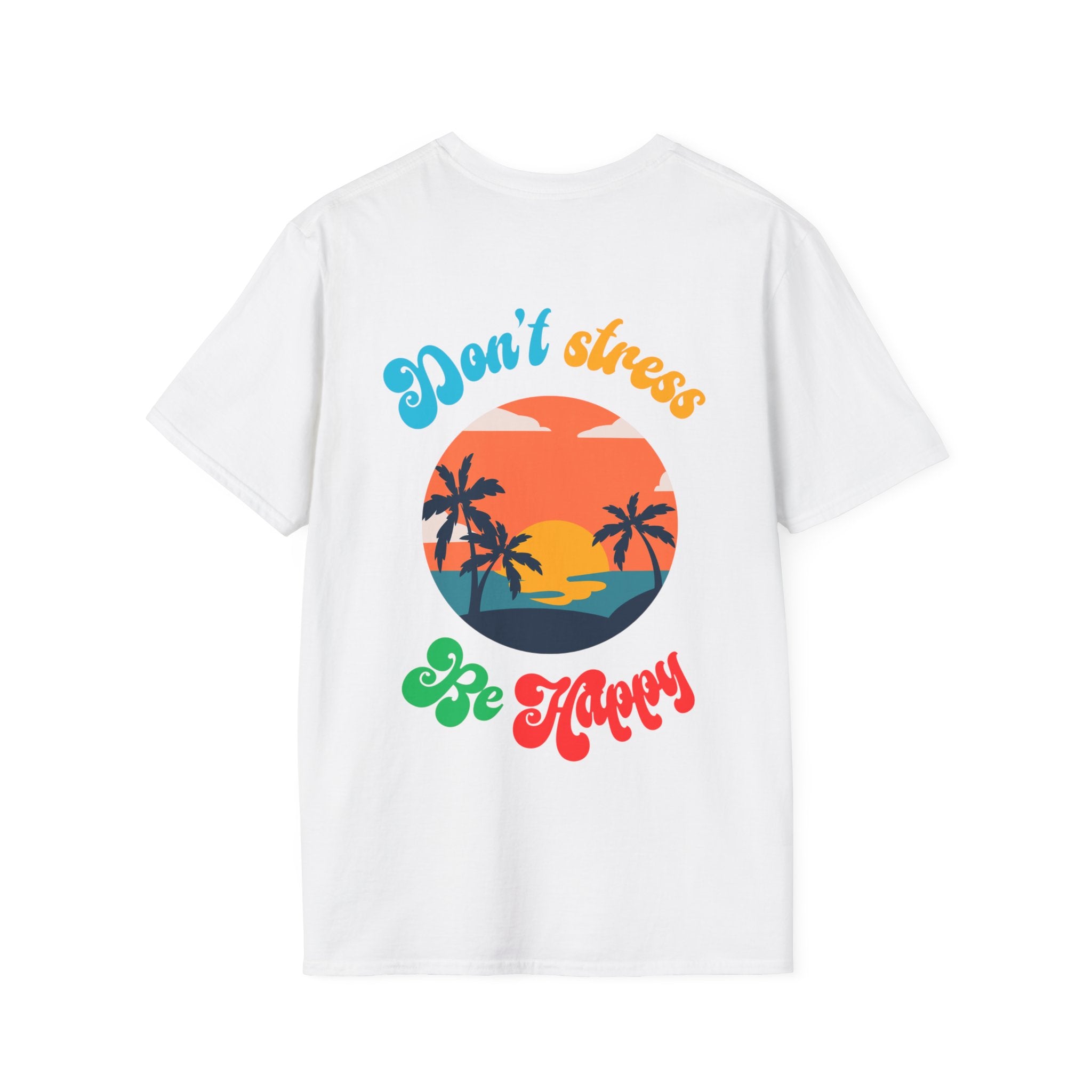 Happy Living T-Shirt — Sunshine Palm Logo Casual Tee