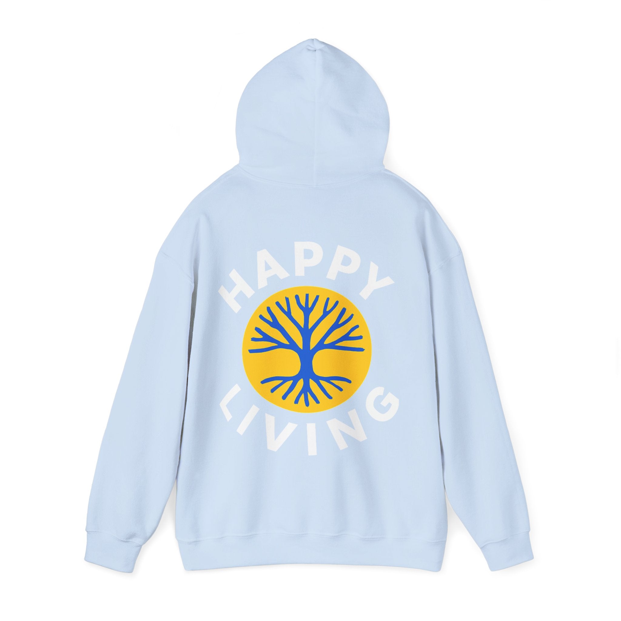 Women's Happy Living tree logo Hoodie | wellness lifestyle pullover