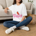 Women Endo Awareness T-Shirt — Pink Hearts & Butterfly Endometriosis Support Tee